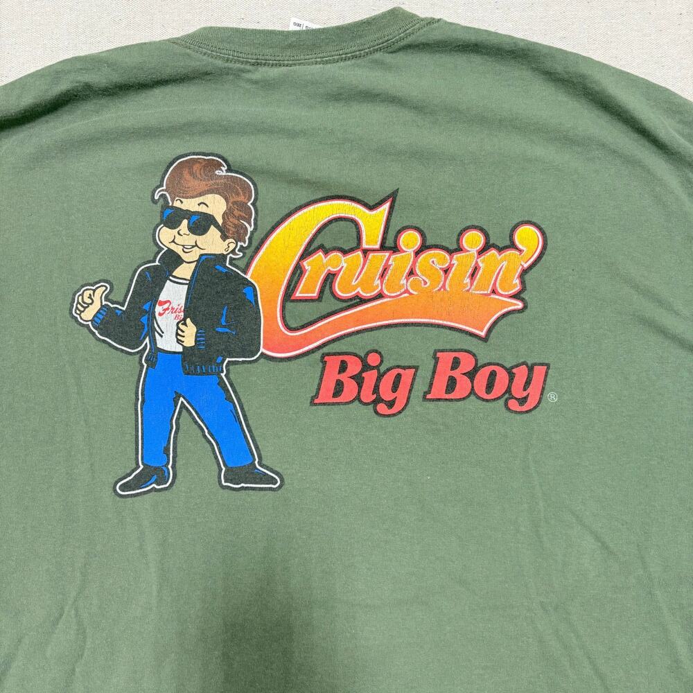 Frisch’s Big Boy Cruisin T-Shirt 2XL Green American Road Trip Restaurant VTG 80s